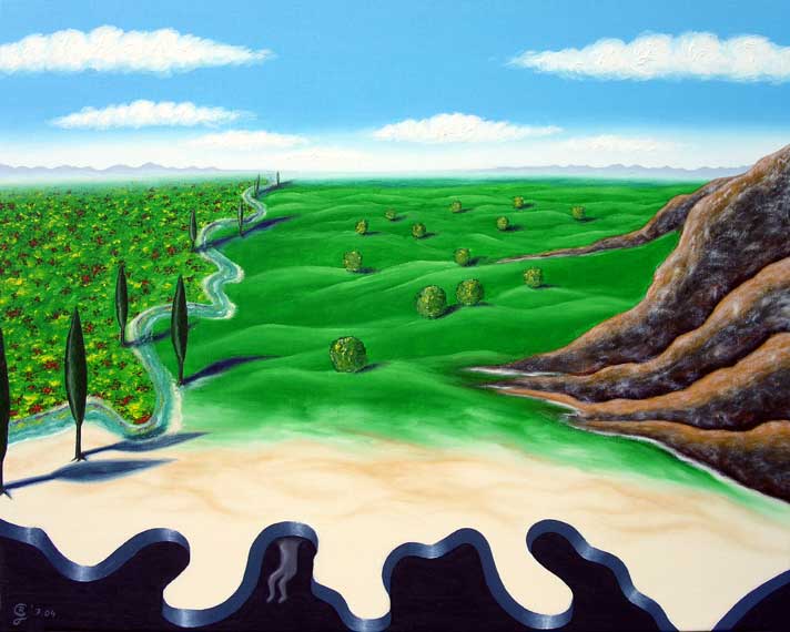 Die Decke auf dem Kopf 
2004 | &Ouml;l auf Leinwand | 80 x 100 cm