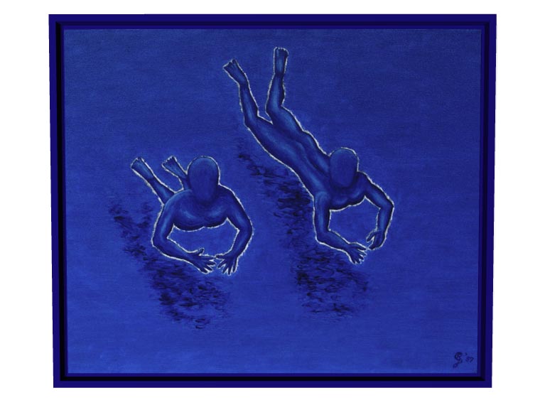 Freischwimmer 
1997 | &Ouml;l auf Leinwand | 50 x 60 cm