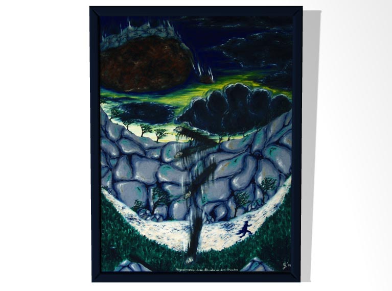 Morgend&auml;mmerung, sieben Sekunden vor dem Erwachen... 
1998 | &Ouml;l auf Leinwand | 60 x 80 cm