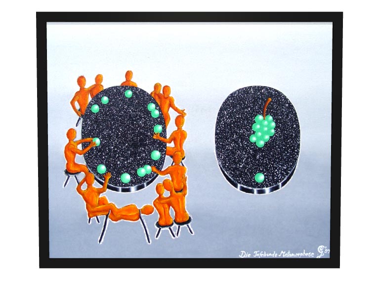 Die Tafelrunde Metamorphose | 1997
&Ouml;l auf Leinwand | 50 x 60 cm